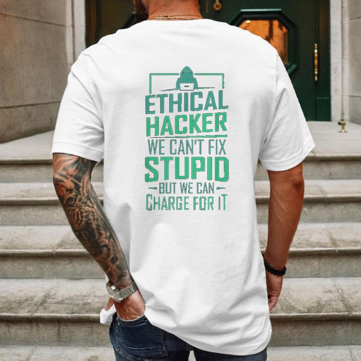 Funny Computer Hacker Cybersecurity Ethical Hacker Code Gift Mens Back Print T-shirt Gifts for Men