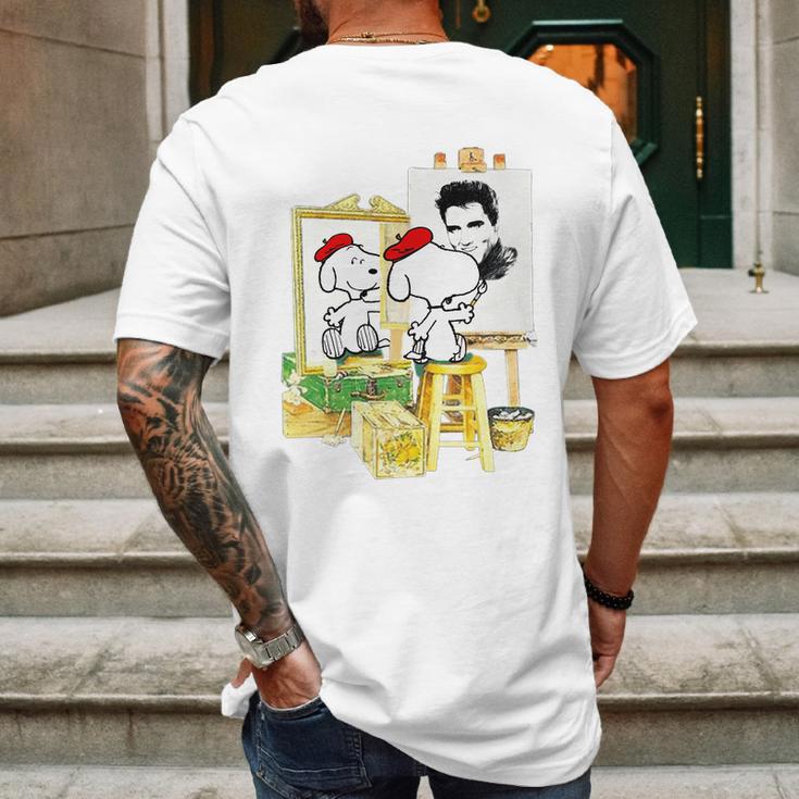 Funny Snoopys Painting The Picture - Elvis Presley Mens Back Print T-shirt Gifts for Men