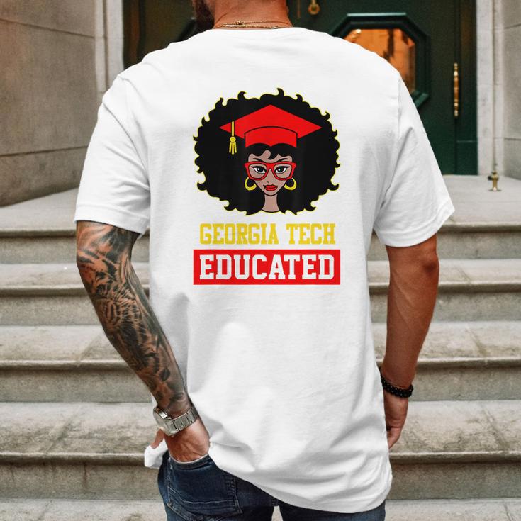 Georgia Tech Educated Black Girl Graduate University Black History Month Proud Black Gift Mens Back Print T-shirt Gifts for Men