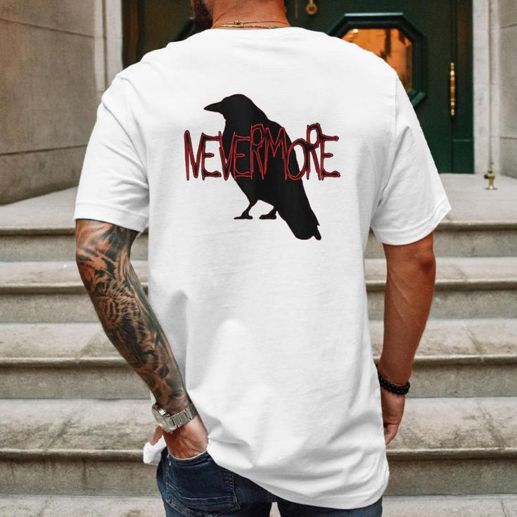 Gothic Nevermore Raven Edgar Allan Poe Gift Mens Back Print T-shirt Gifts for Men