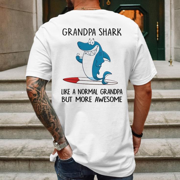 Grandpa Gift Grandpa Shark Like A Normal Grandpa But More Awesome Mens Back Print T-shirt Gifts for Men