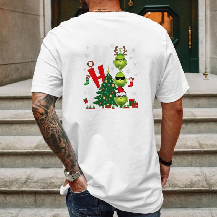 Grinch Hohoho Mens Back Print T-shirt Gifts for Men