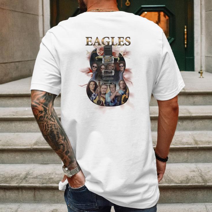 Guitar Eagles Rock Band Signatures Shirt Mens Back Print T-shirt Gifts for Men