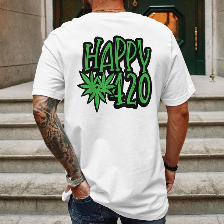 Happy 420 Day Funny 420 Weed Marijuana Mens Back Print T-shirt Gifts for Men