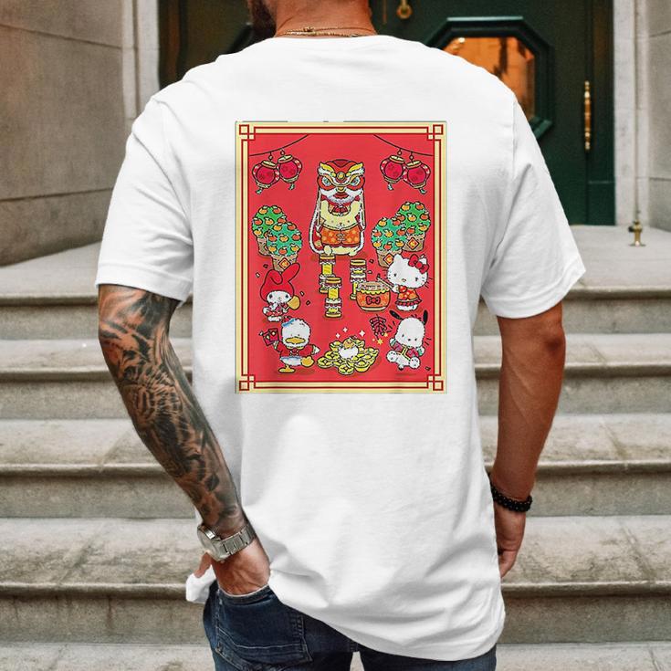 Hello Kitty And Friends Happy Lunar New Year Mens Back Print T-shirt Gifts for Men