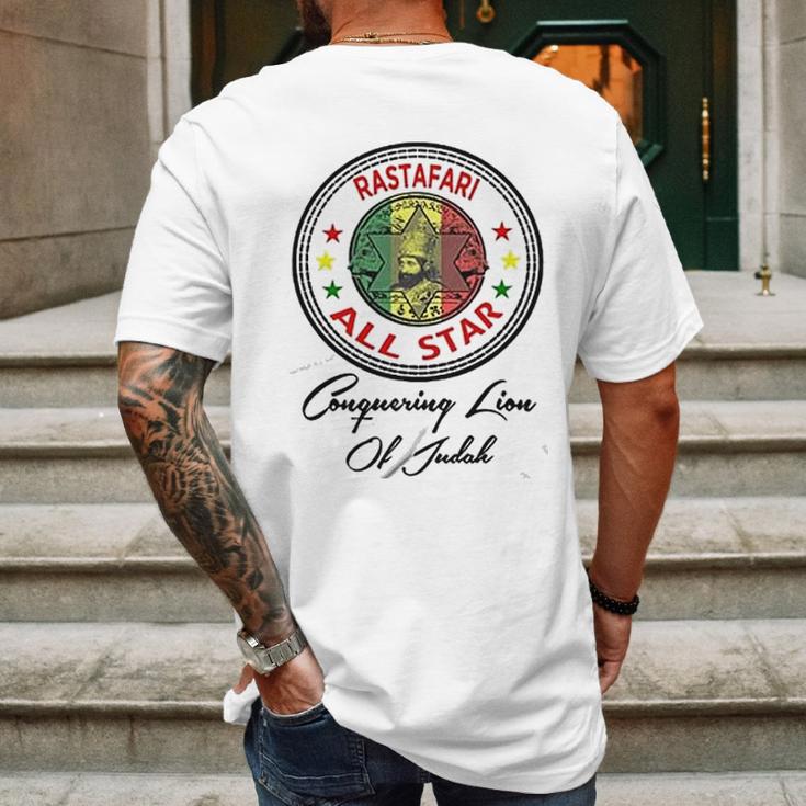 Jah Rastafari Haile Selassie Marcus Garvey Africa Iv Mens Back Print T-shirt Gifts for Men