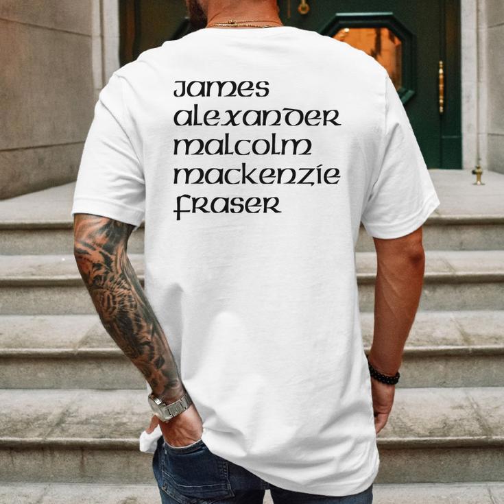 James Alexander Malcolm Mackenzie Fraser Mens Back Print T-shirt Gifts for Men