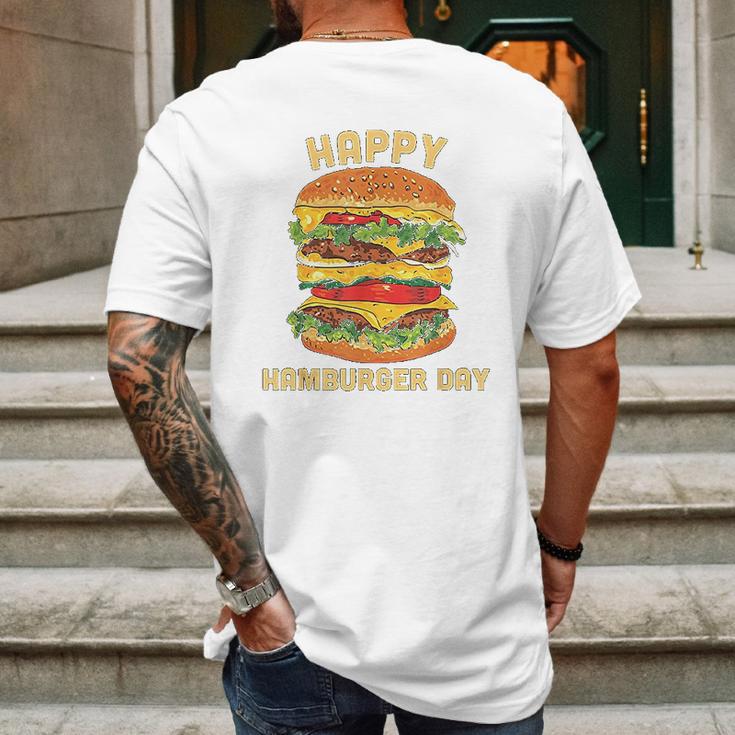 Junk Food Cheeseburger Hamburger Day Burger Fries Mens Back Print T-shirt Gifts for Men