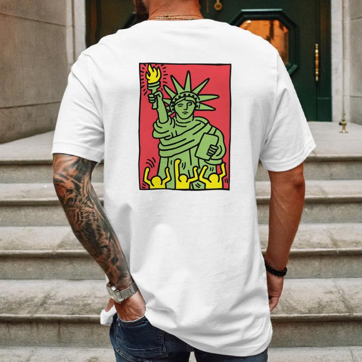 Keith Haring Funny Lady Liberty Mens Back Print T-shirt Gifts for Men