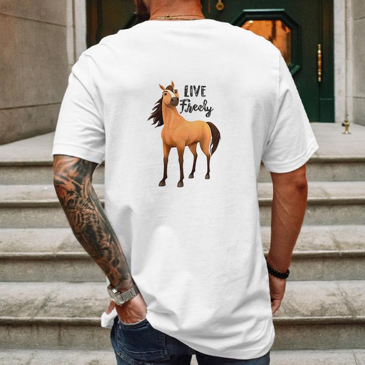 Kids Dreamworks Spirit Riding Free Live Freely Mens Back Print T-shirt Gifts for Men