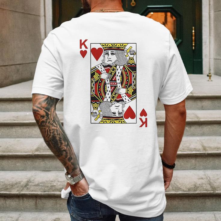 King Of Hearts Blackjack Cards Poker Mens Back Print T-shirt Gifts for Men