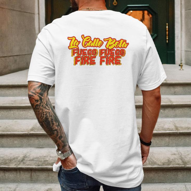 La Calle Bota Fuego Fire La Romana Dembow Trap Bunny Mens Back Print T-shirt Gifts for Men