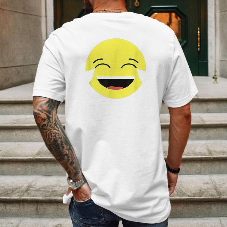 Laughing Tears Emojis Cute Happy Laugh Face Gift Mens Back Print T-shirt Gifts for Men