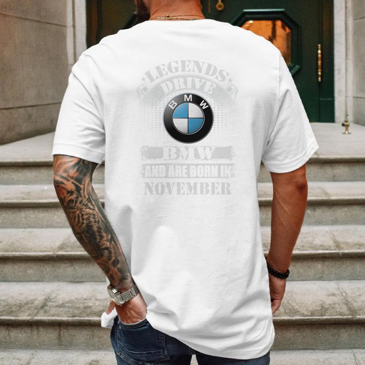 Legends Drive Bmw And Are Born In November Mens Back Print T-shirt Gifts for Men