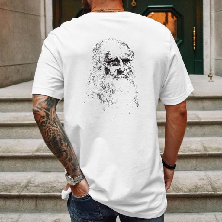 Leonardo Da Vinci Portrait Art Mens Back Print T-shirt Gifts for Men