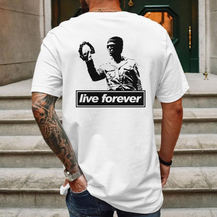 Liam Gallagher Live Forever Mens Back Print T-shirt Gifts for Men