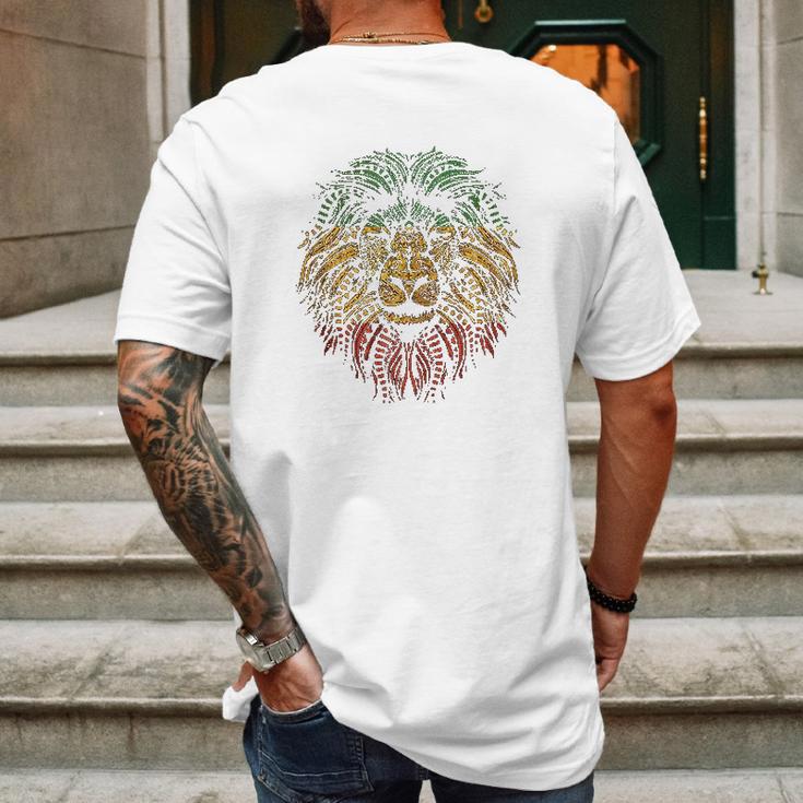 Lion Rasta Roots Rock Reggae Graphic Mens Back Print T-shirt Gifts for Men