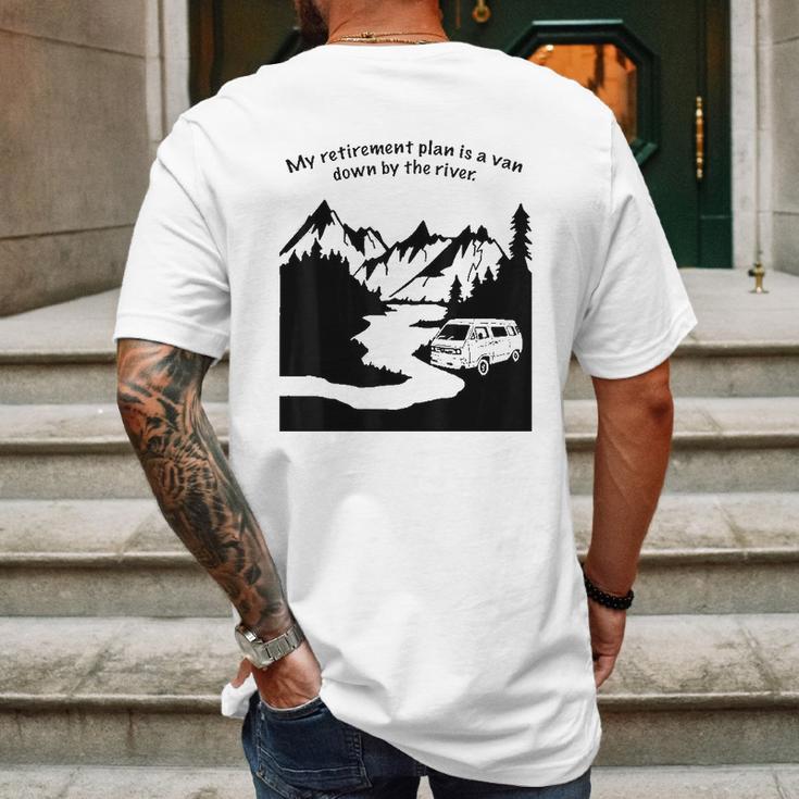 Living In A Van Down By The River Camping And Hiking Mens Back Print T-shirt Gifts for Men