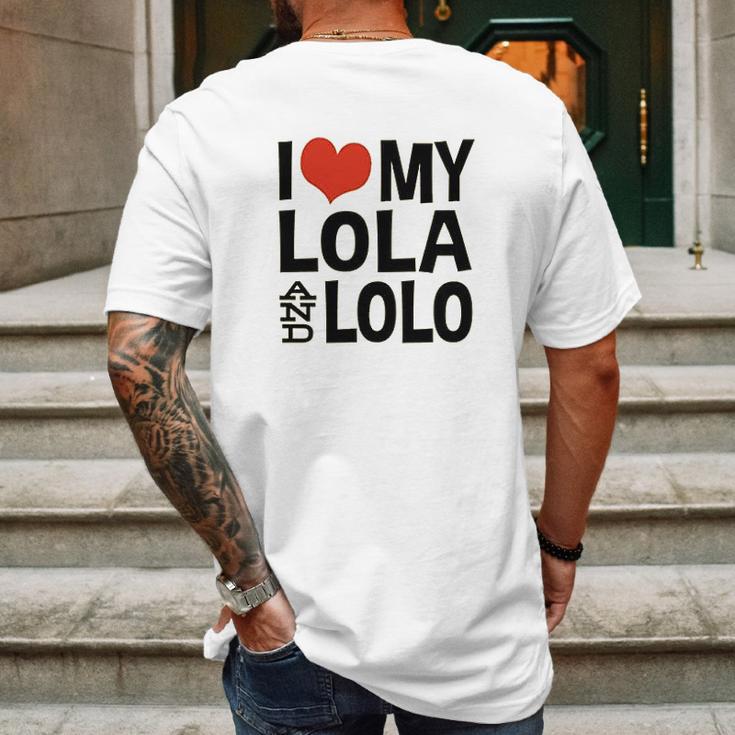 I Love My Lola And Lolo Mens Back Print T-shirt Gifts for Men