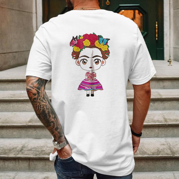 I Love Mexico Viva Mexico Mexican Frida Mens Back Print T-shirt Gifts for Men