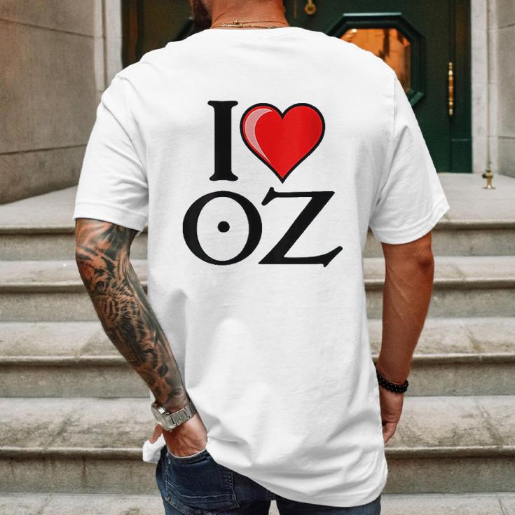 I Love Oz Mens Back Print T-shirt Gifts for Men