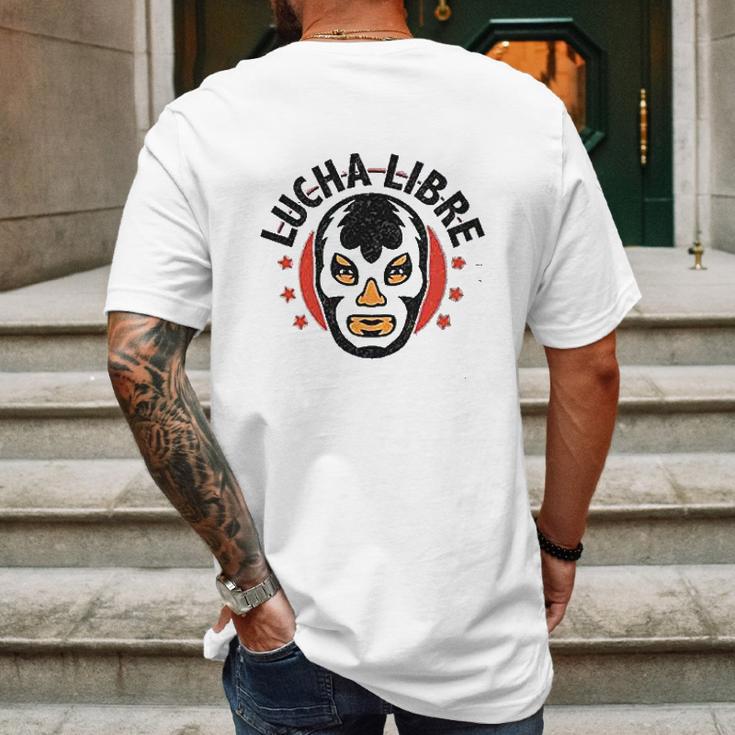 Lucha Libre Retro Mexican Wrestler Mens Back Print T-shirt Gifts for Men