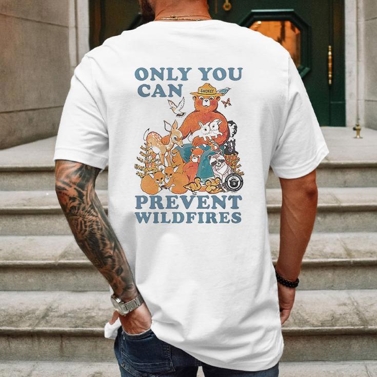 Luv Smokey Bear Only You Can Prevent Wild Fires Ringer Mens Back Print T-shirt Gifts for Men