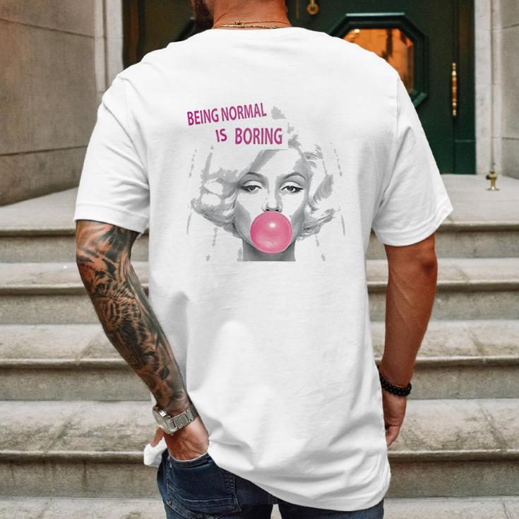 Marilyn Monroe Being Normal Is Boring Mens Back Print T-shirt Gifts for Men