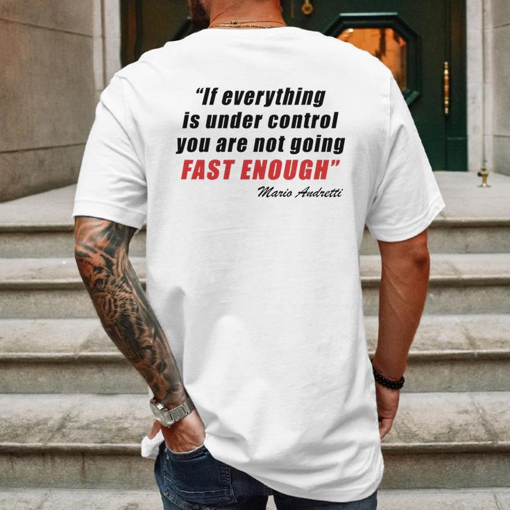 Mario Andretti Quote Mens Back Print T-shirt Gifts for Men