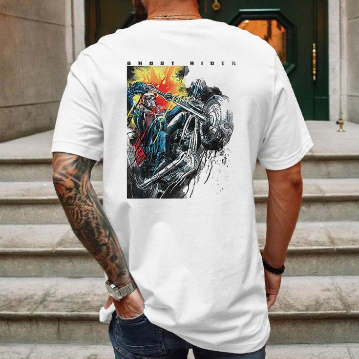 Marvel Ghost Rider Motorcycle Poster Mens Back Print T-shirt Gifts for Men