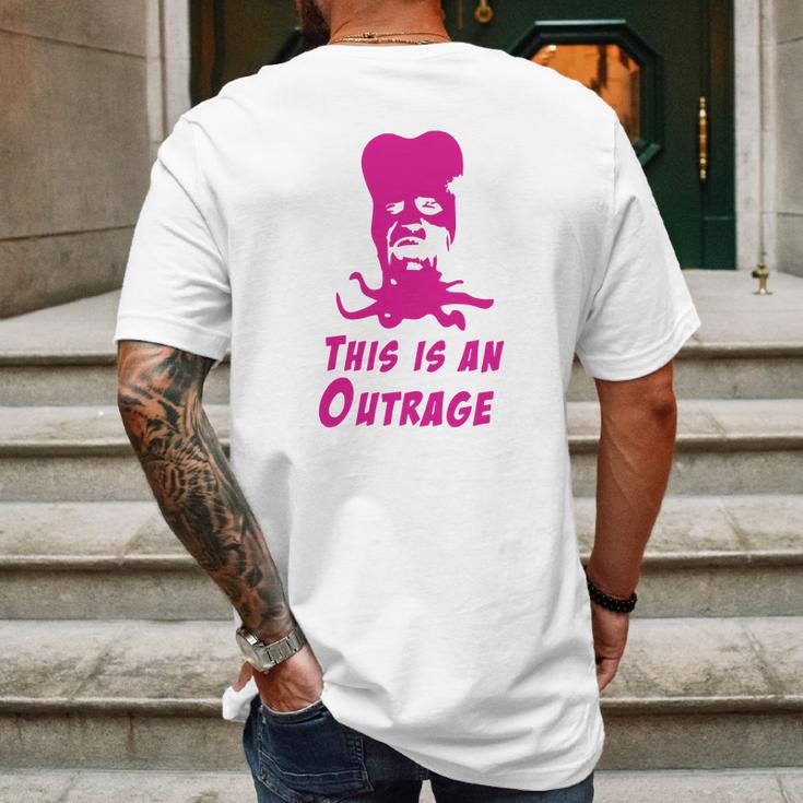 Mighty Boosh - Tony Harrison - This Is An Outrage Mens Back Print T-shirt Gifts for Men