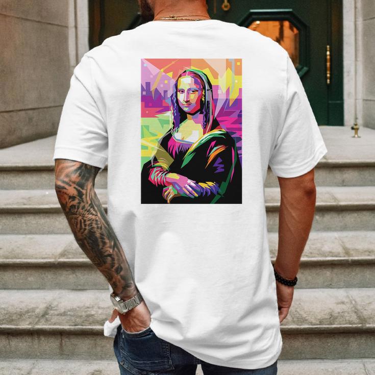 Mona Lisa Pop Art Mens Back Print T-shirt Gifts for Men