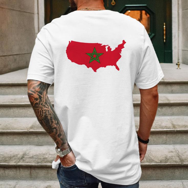 Moorish American T-Shirt America Amexem Moroccan Flag Tee Mens Back Print T-shirt Gifts for Men