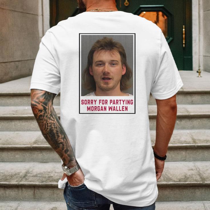 Morgan Wallen Sorry For Partying Mens Back Print T-shirt Gifts for Men