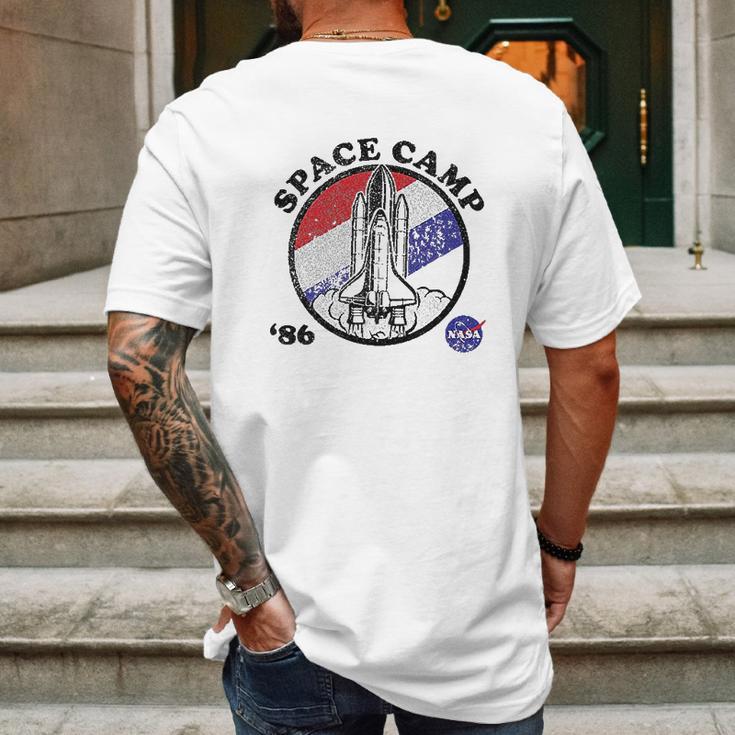 Nasa Space Camp Red White And Blue 86 Badge Mens Back Print T-shirt Gifts for Men