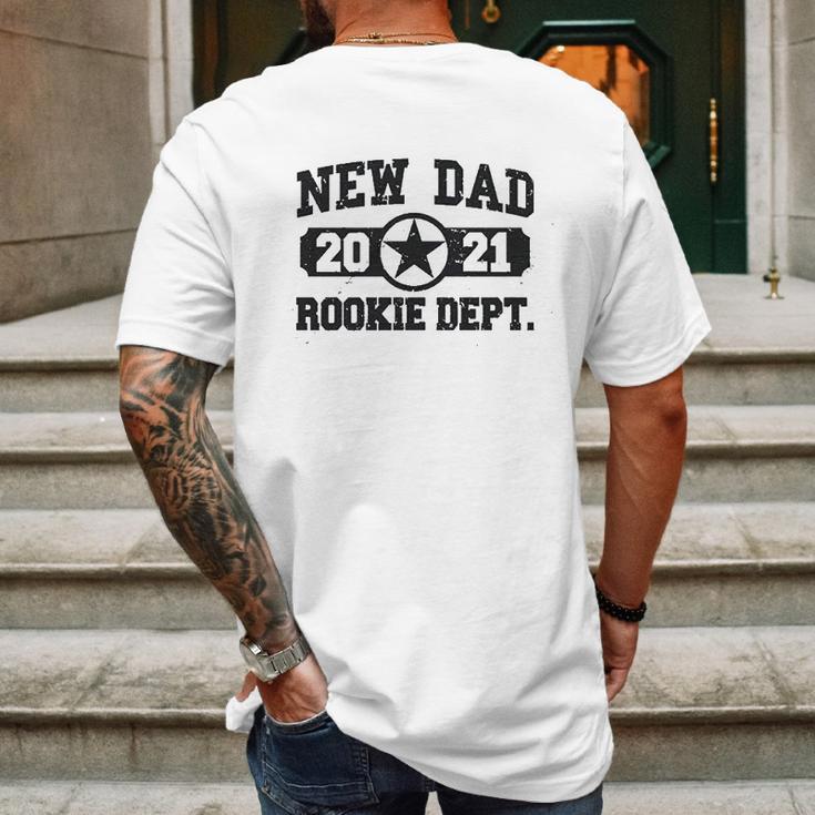 New Dad 2021 Rookie Department Mens Back Print T-shirt Gifts for Men