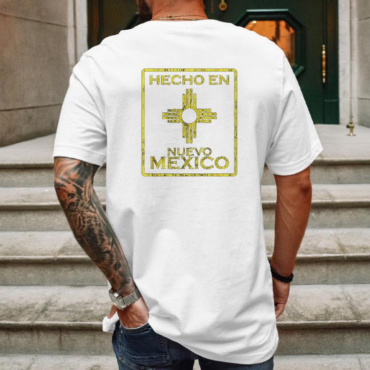 New Mexico Zia Symbol Distressed Hecho En New Mexico Mens Back Print T-shirt Gifts for Men