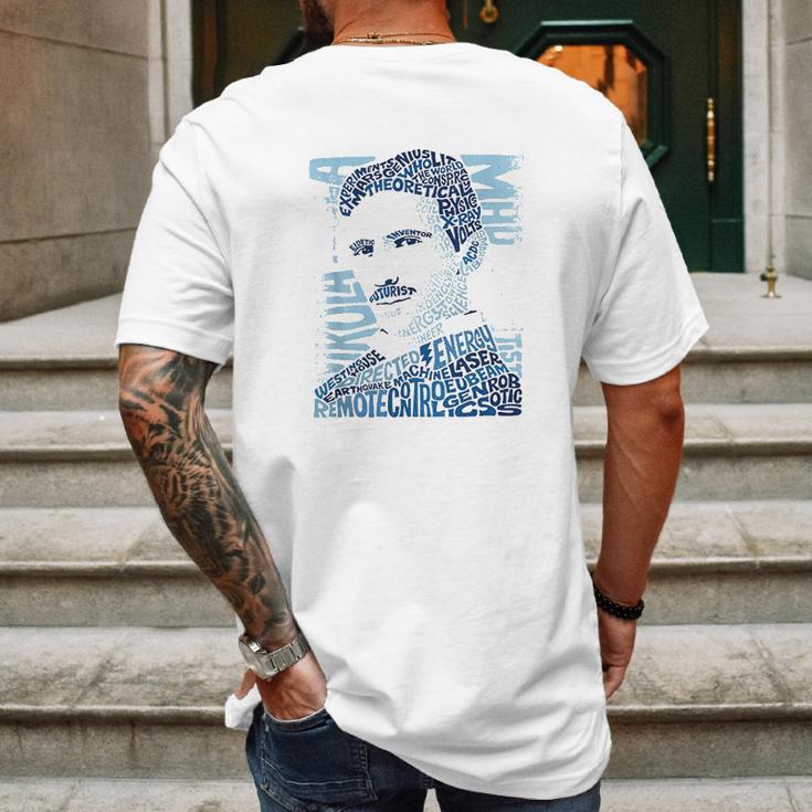 Nikola Tesla Illustration Mens Back Print T-shirt Gifts for Men