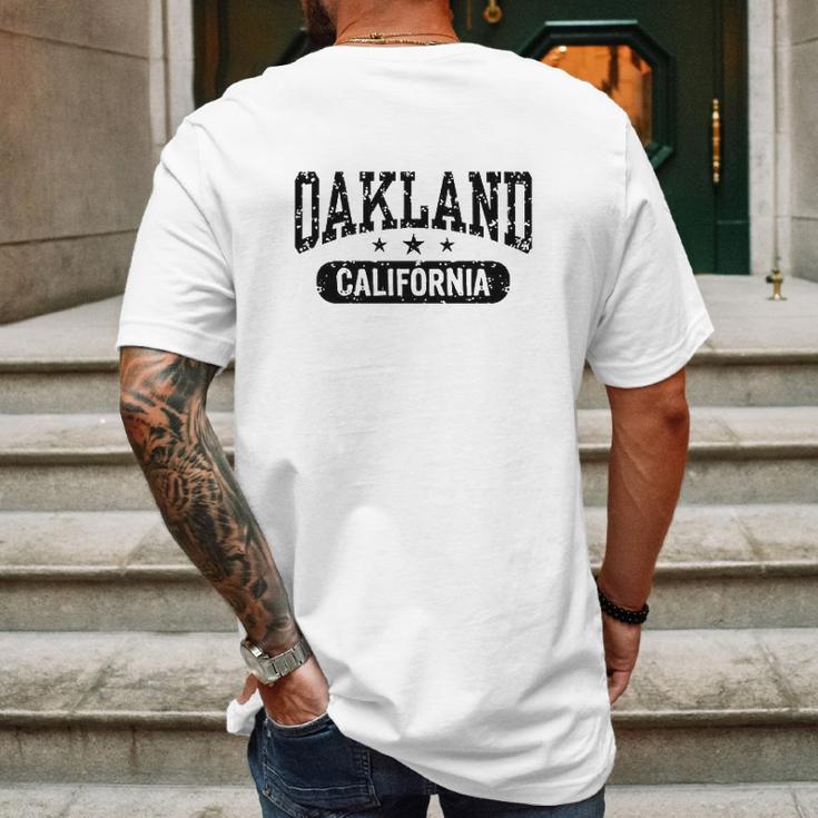 Oakland California White Mens Back Print T-shirt Gifts for Men