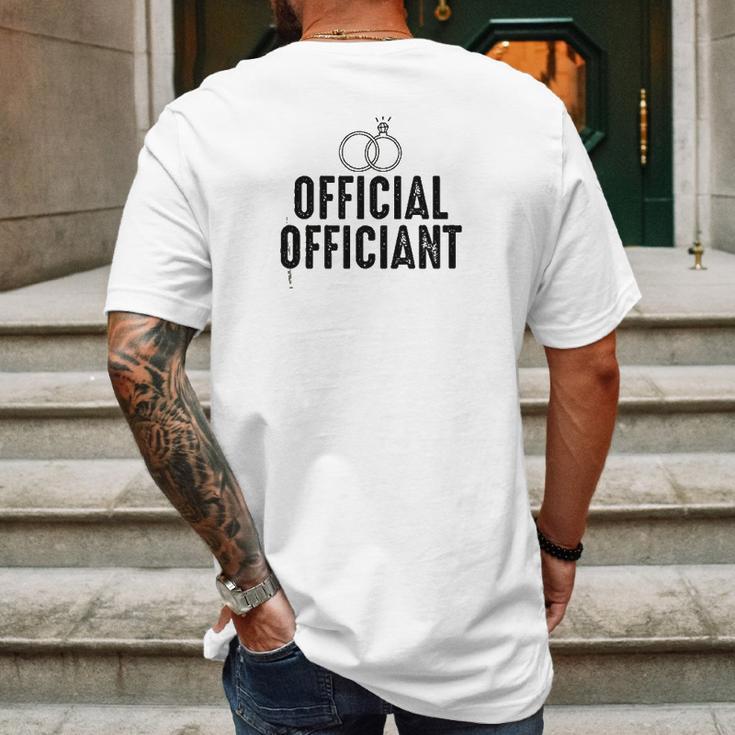 Official Ring Marriage Officiant Pastor Wedding Mens Back Print T-shirt Gifts for Men