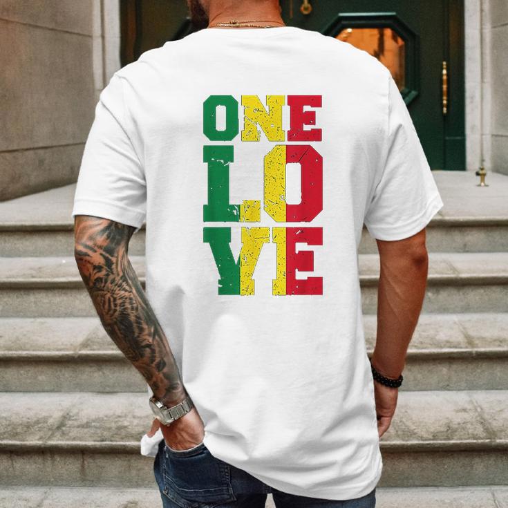 One Love Rasta Reggae Gift Mens Back Print T-shirt Gifts for Men