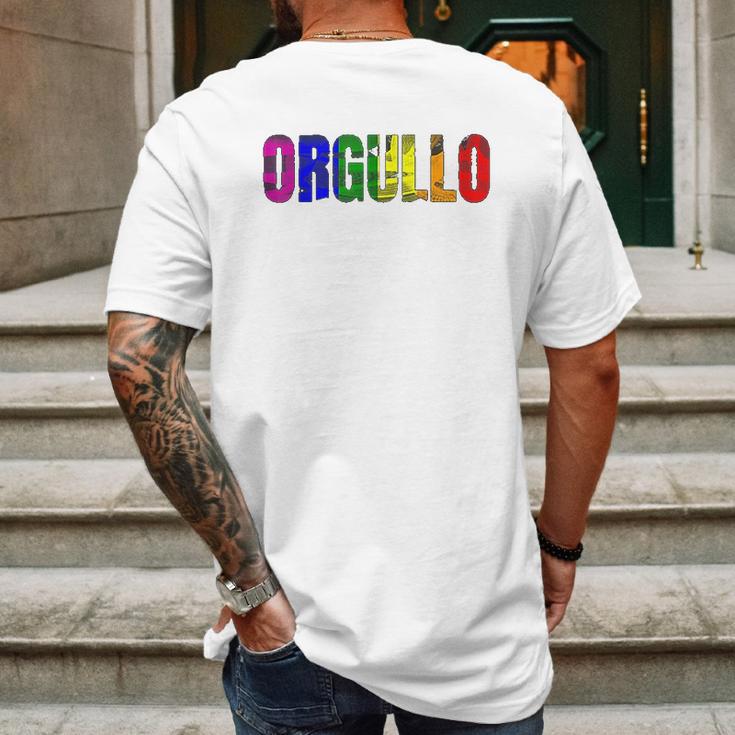 Orgullo Pride Flag Lgbtq For Pride Mens Back Print T-shirt Gifts for Men