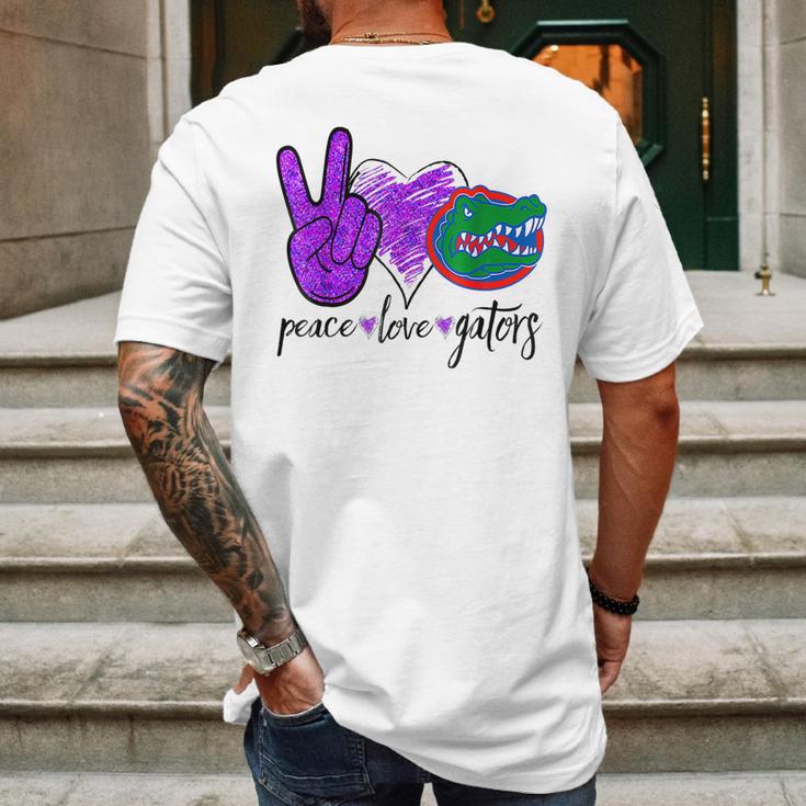 Peace Love Gators Crocodile Lovers Alligator Mens Back Print T-shirt Gifts for Men