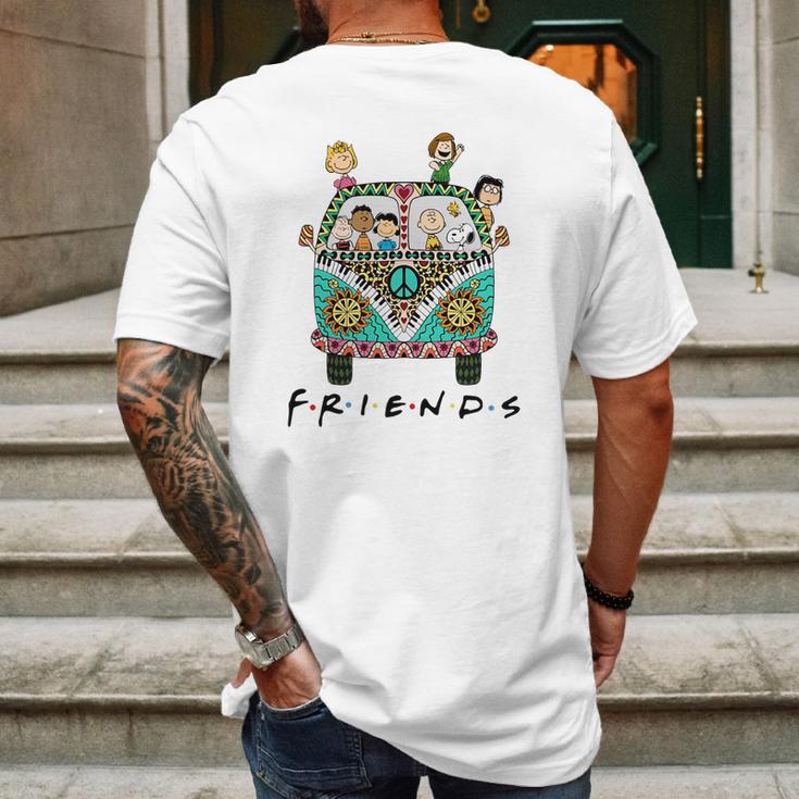 Peanuts Friends With Hippie Bus Shirt Mens Back Print T-shirt Gifts for Men