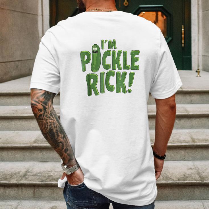 I Am Pickle Rick Pickle Text Mens Back Print T-shirt Gifts for Men