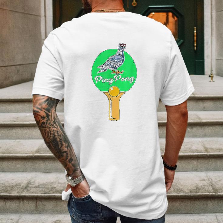 Pigeon Ping Pong Mens Back Print T-shirt Gifts for Men