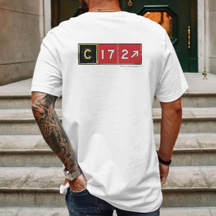 Pilot Cessna 172 Mens Back Print T-shirt Gifts for Men