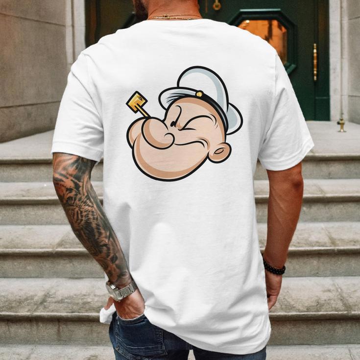 Popeye Head Mens Back Print T-shirt Gifts for Men