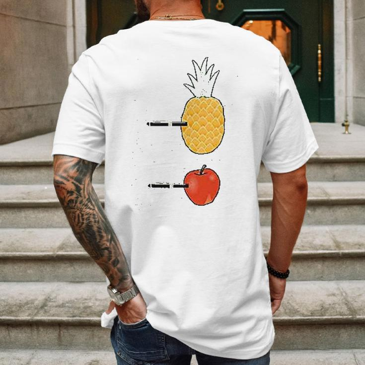 Ppap Pen Pineapple Apple Pen Mens Back Print T-shirt Gifts for Men