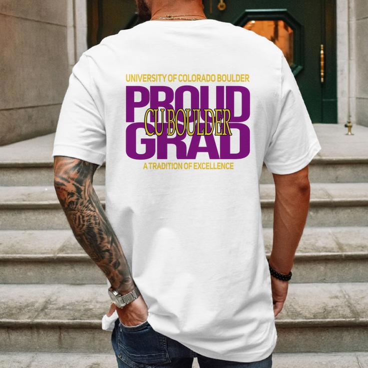 Proud Grad University Of Colorado Boulder Graduation Excellence Mens Back Print T-shirt Gifts for Men